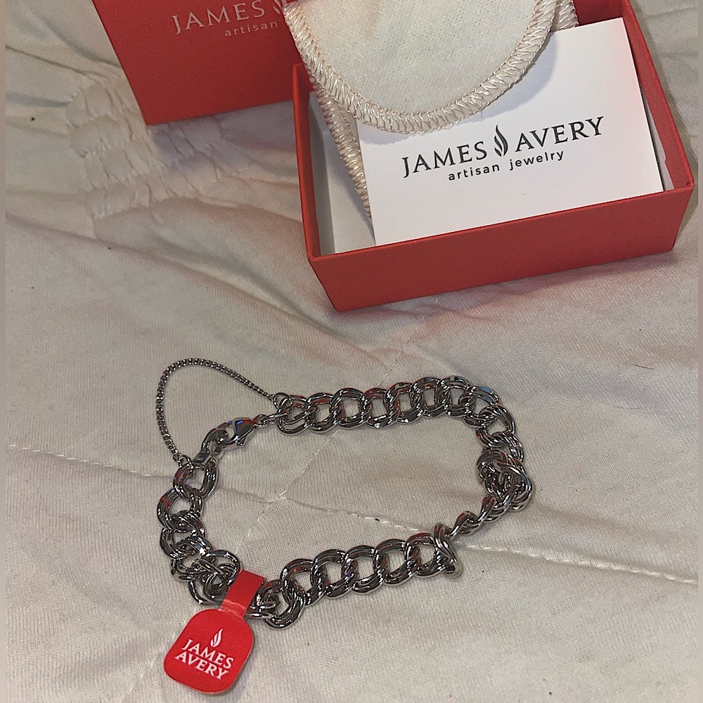 NWT Sterling Silver James Avery Double Curb Bracelet Size Large